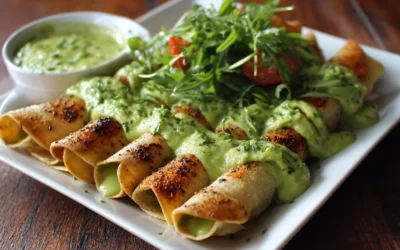 FLAUTAS CON SALSA DE AGUACATE