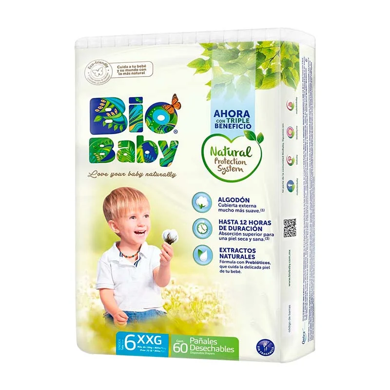 Pañal XXG Talla 6 Bio Baby® 60 Pz