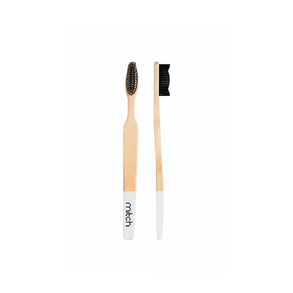 Cepillo Dental Blanco de Bambú Mitch® 1 Pz