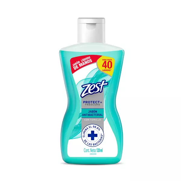 Jabón Líquido para Manos Antibacterial Zest® 120 ml