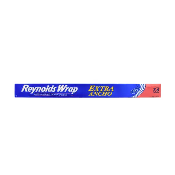 Papel Aluminio Extra Ancho Reynolds® Rollo de 7.6 m x 45.7 cm