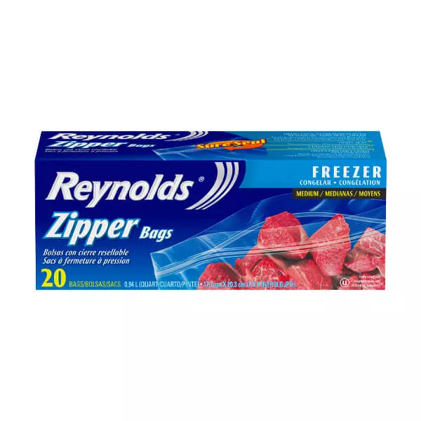 Bolsa Resellable para Congelar Mediana Reynolds® 20 piezas
