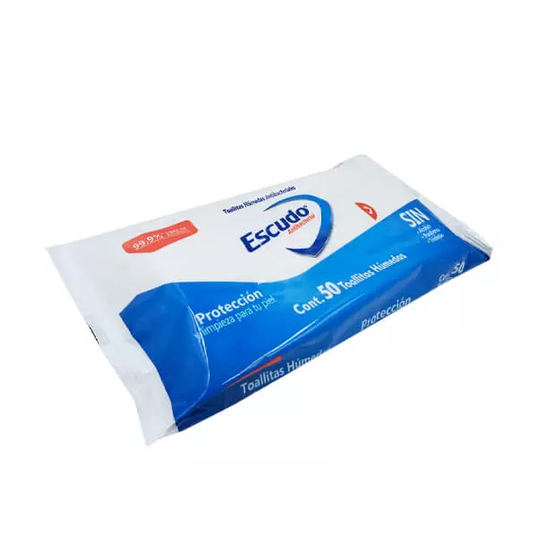 Toallas Húmedas Antibacteriales Escudo® 50 piezas