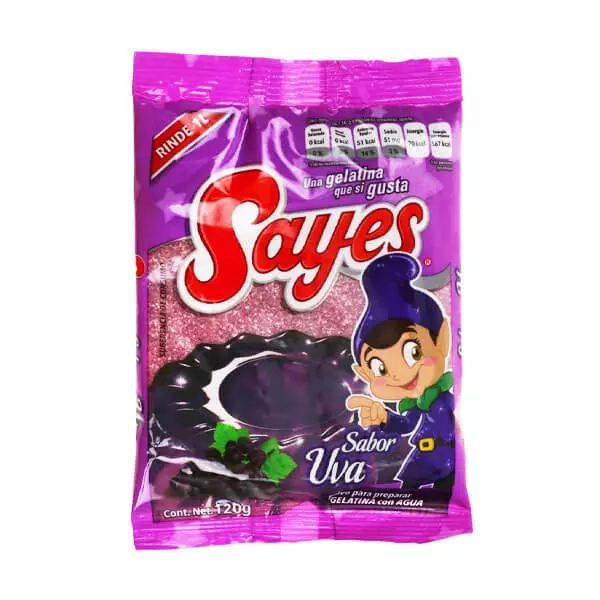 Gelatina de Agua Sabor Uva Sayes® 120 gr