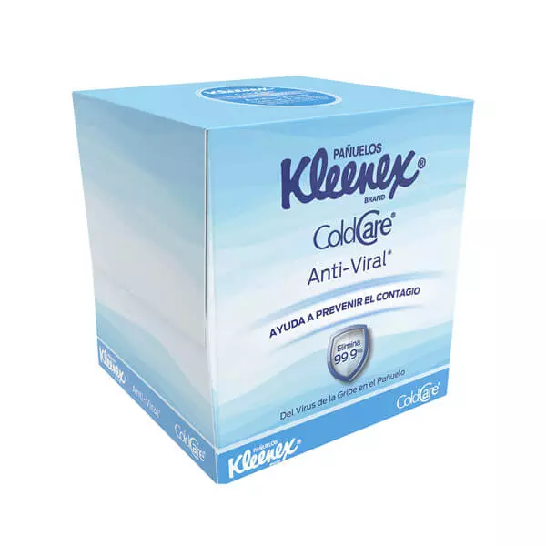 Pañuelos Desechables Cold Care® Antiviral Kleenex® 80 Hojas