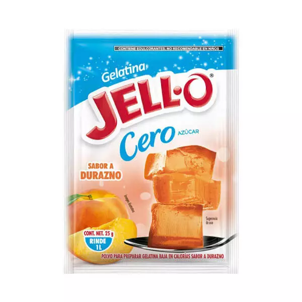 Gelatina Cero Azúcar Sabor Durazno Jell-o® 25 gr