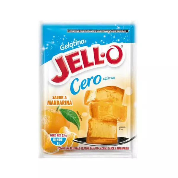 Gelatina Cero Azúcar Sabor Mandarina Jell-o® 25 gr