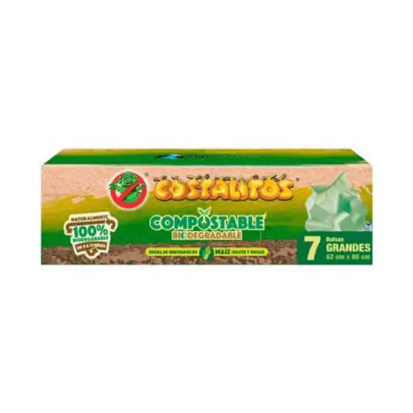 Bolsa para Basura Grande Compostable 62x80 Costalitos® 7 piezas