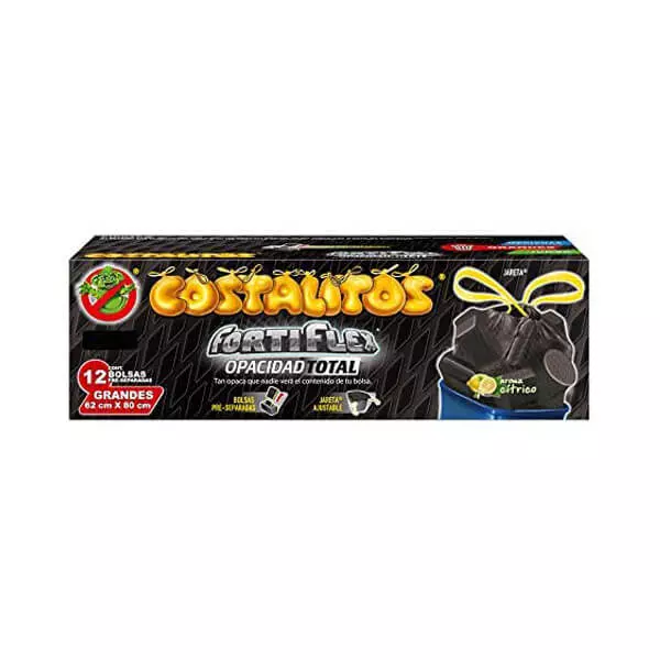 Bolsa para Basura Grande Fortiflex 62x80 Costalitos® Opacidad Total 12 piezas