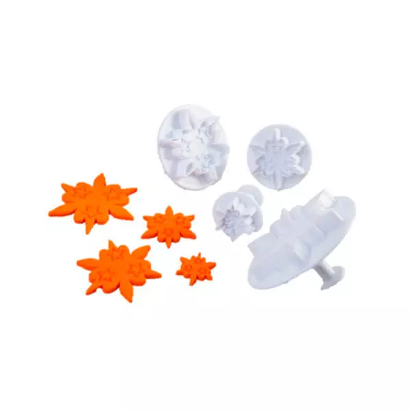 Juego de Cortadores con Eyector Copo de Nieve 3 Piezas