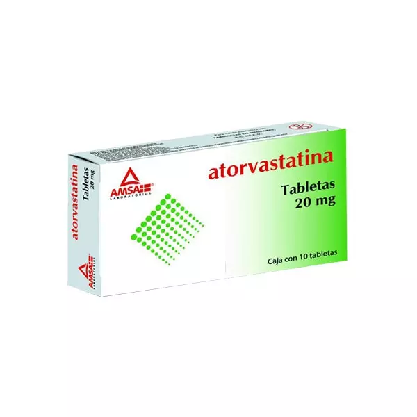 Atorvastatina 20 mg 10 Tabletas