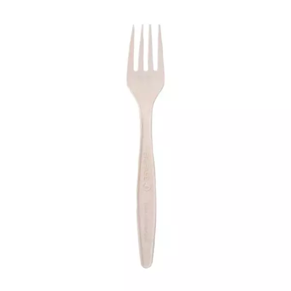Tenedor mediano biodegradable paquete con 25 piezas