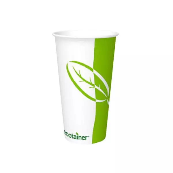 Vaso Blanco c/hoja 100% Biodegradable 12 oz (360ml) Paquete 50 pz