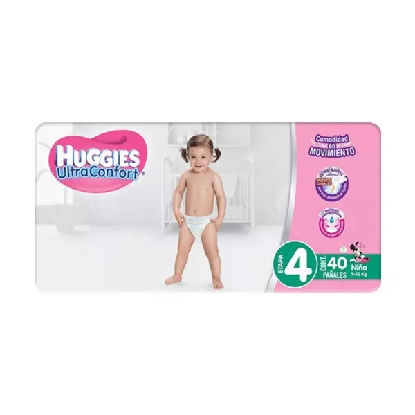 Huggies UltraConfort Etapa 4 Niña 40 Piezas