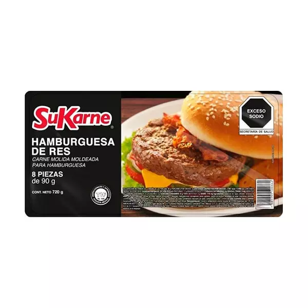 Hamburguesa de Res SuKarne 8 Piezas