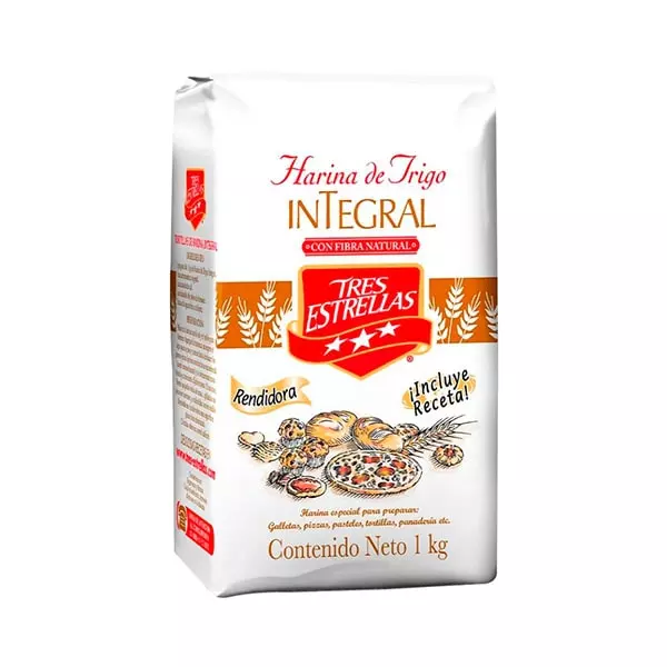 Harina de Trigo Integral Tres Estrellas® 1 kg