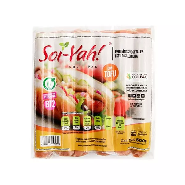 Salchicha Colpac® Vegetariana de Soya 500 gr