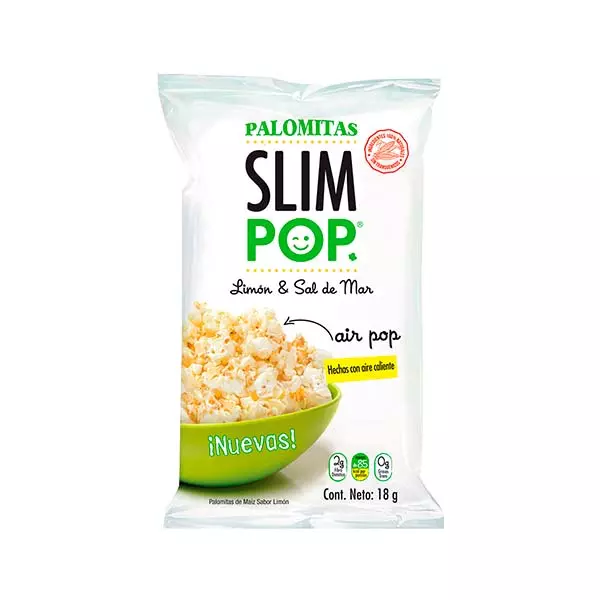 Palomitas Slim Pop® Limón y Sal de Mar 18 gr