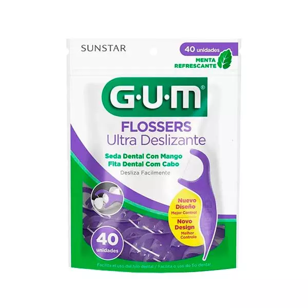 Limpiador Dental G.U.M® Flossers Ultra Deslizante 40 Piezas