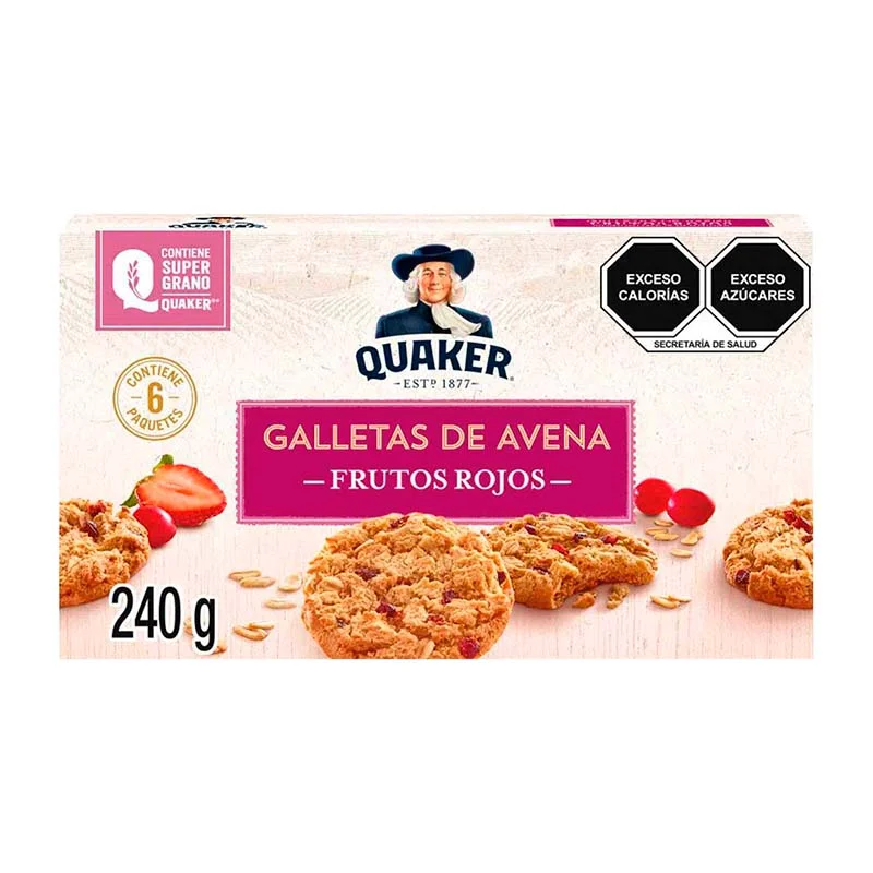 Galletas Quaker® de Avena Frutos Rojos 240 gr