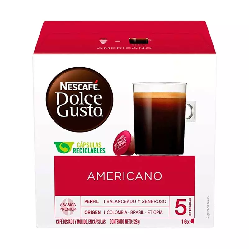 Café Américano en Cápsulas Dolce Gusto® 16 Piezas