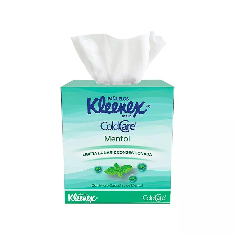 Pañuelos Desechables Cold Care Mentol Kleenex® 80 Hojas