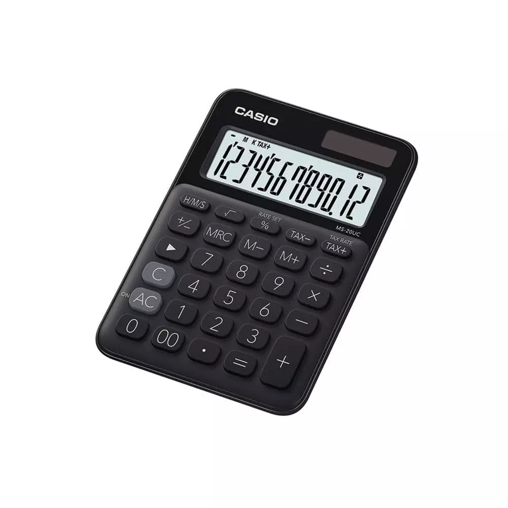 Calculadora de Escritorio de 12 Dígitos Negro Casio®