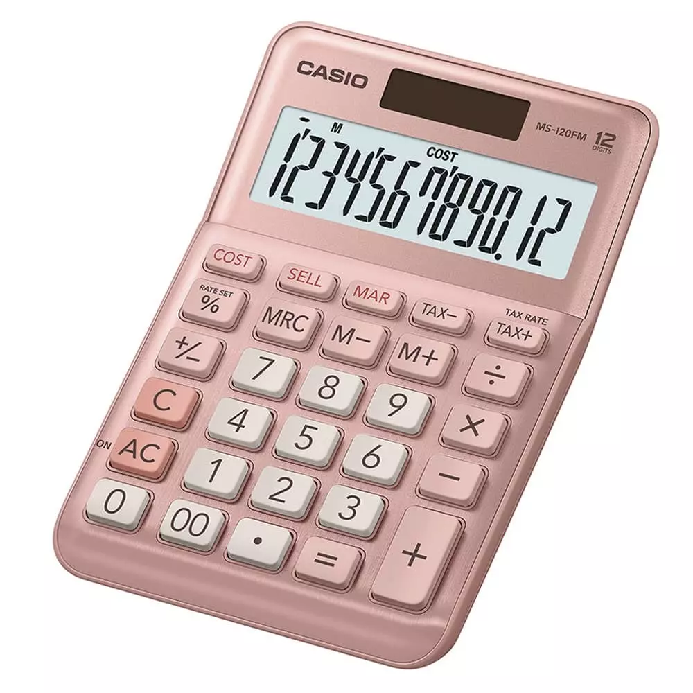 Calculadora de Escritorio de 12 Dígitos Rosa Metalico Casio®