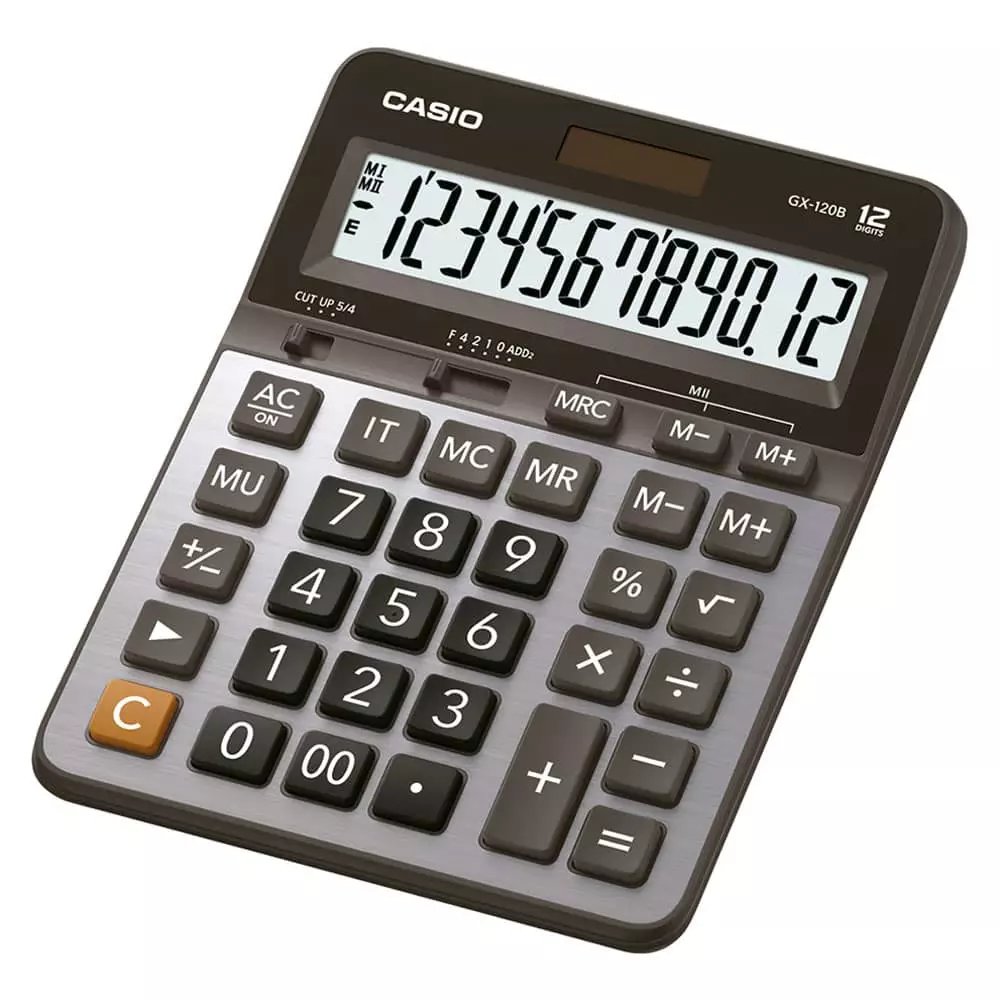 Calculadora de Escritorio de 12 Dígitos Negro y Gris Casio®