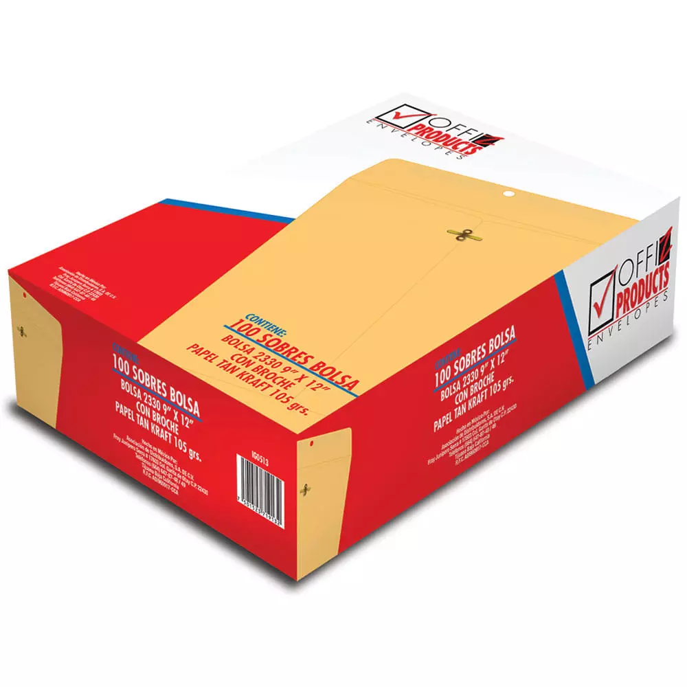 Sobre Bolsa de Papel Kraft de 80 kg con Broche Tamaño Carta con 25 Piezas Mapasa®