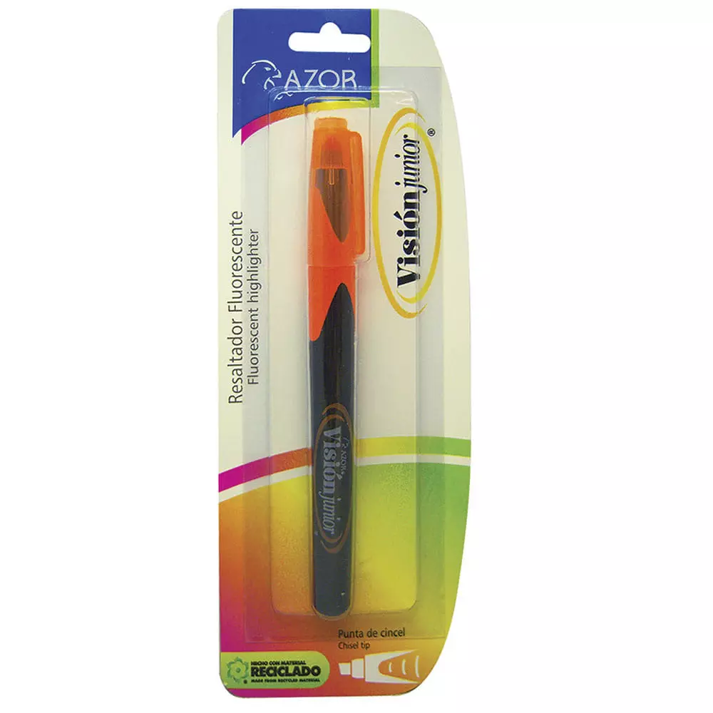 Marcador Fluorescente Delgado Naranja Blíster Visión Junior Azor®