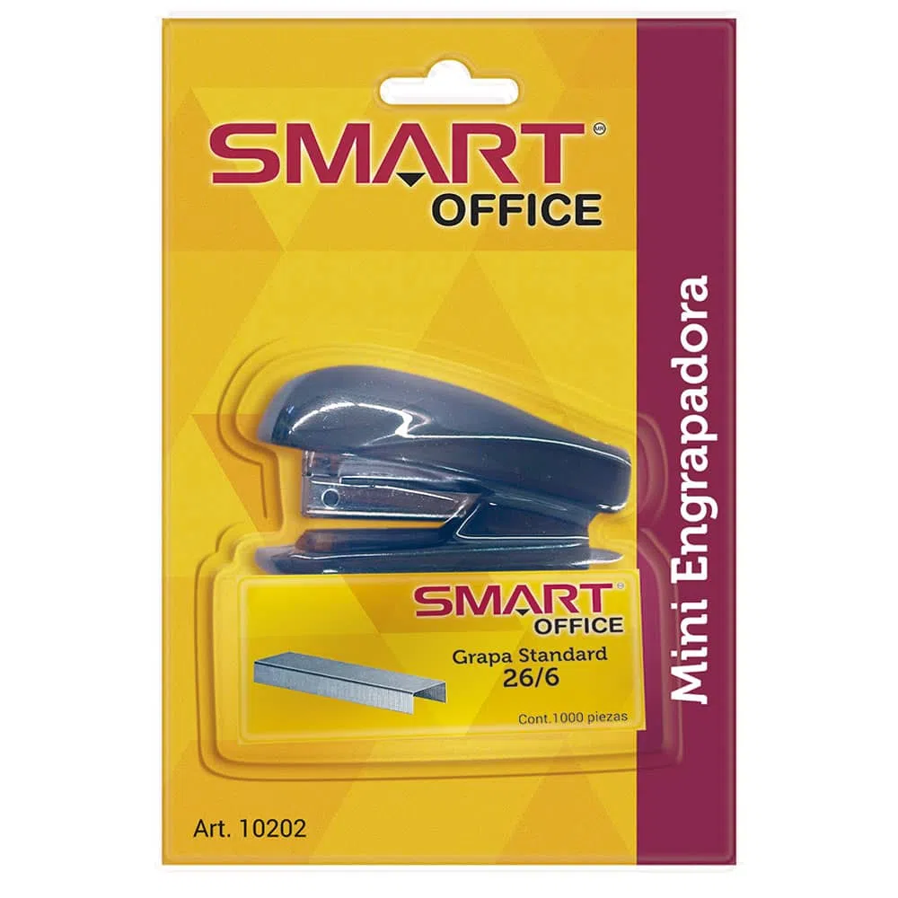 Engrapadora de Plástico Mini Negro con 1000 Grapas Smart®