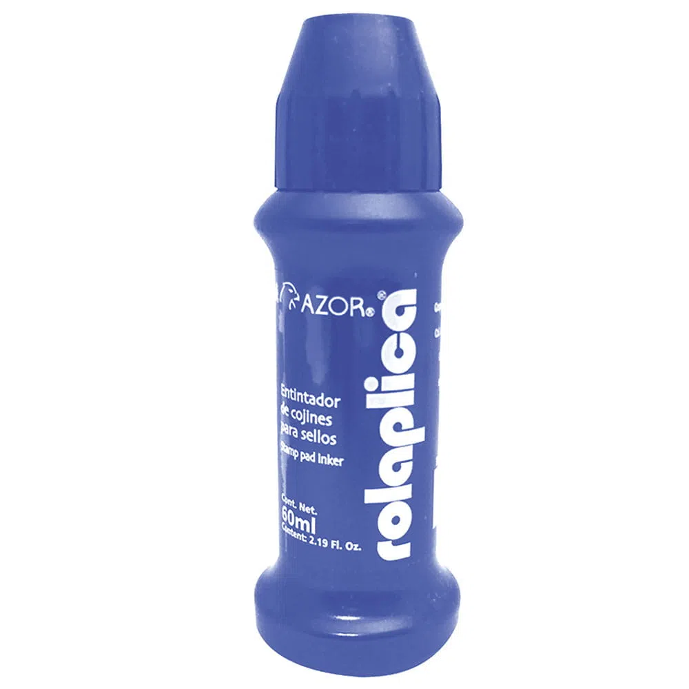 Tinta para Sellos 60 ml Azul Rolaplica Azor®