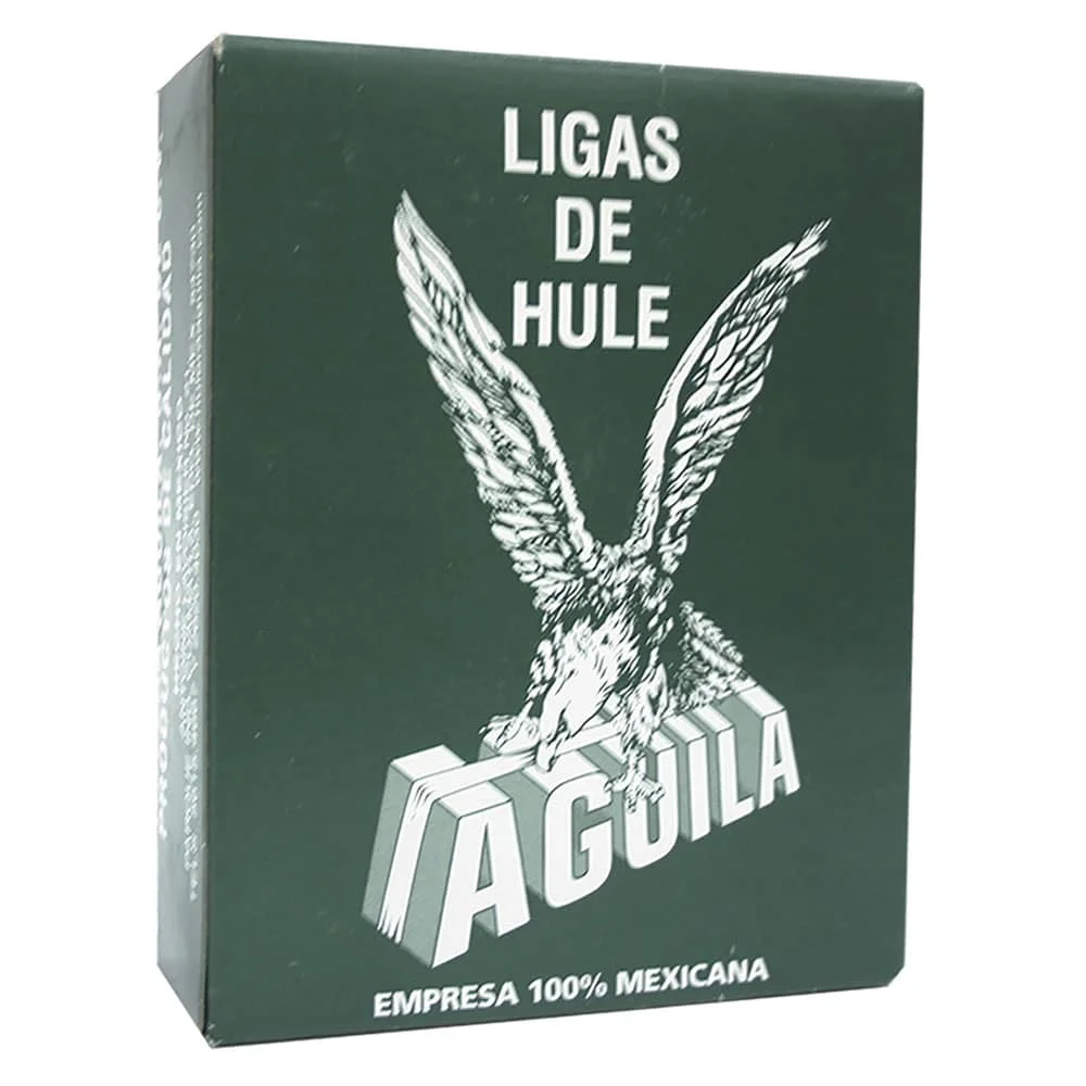 Liga de Hule Natural Número 18 Caja con 100 g Águila®