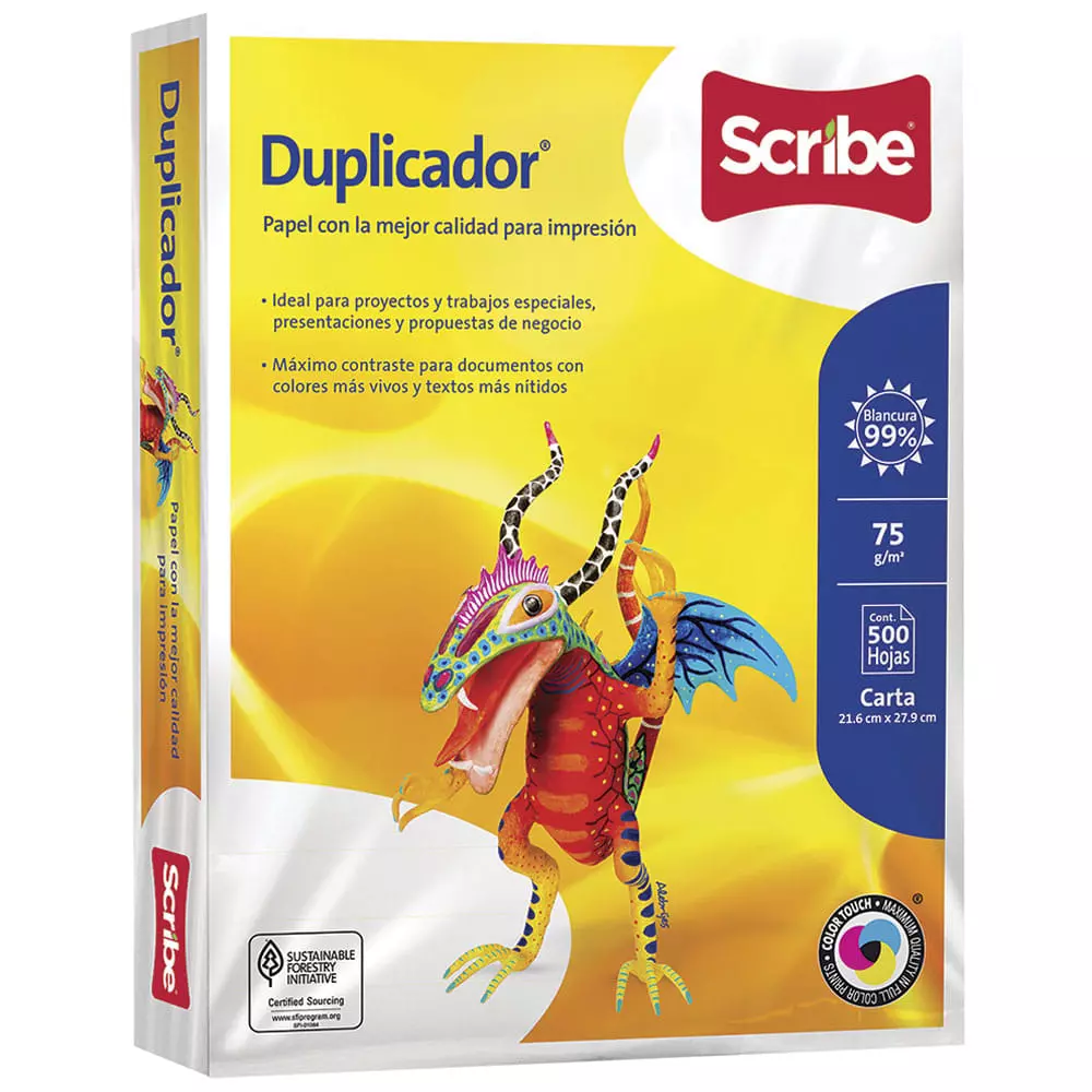 Papel Bond Tamaño Carta Blanco de 37 kg con 500 Hojas Duplicador Scribe®