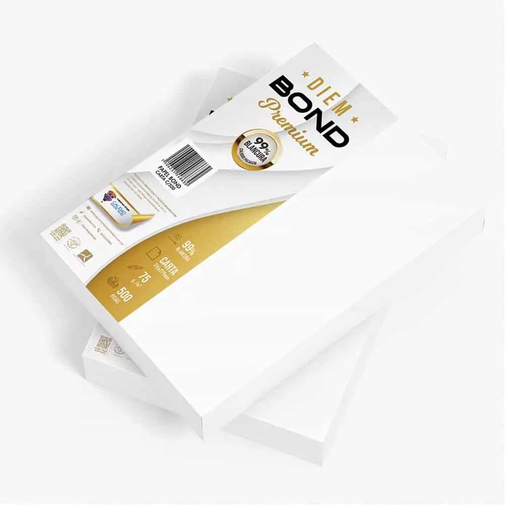 Papel Bond de 75 g Tamaño Carta Blanco con 500 Hojas Diem Premium