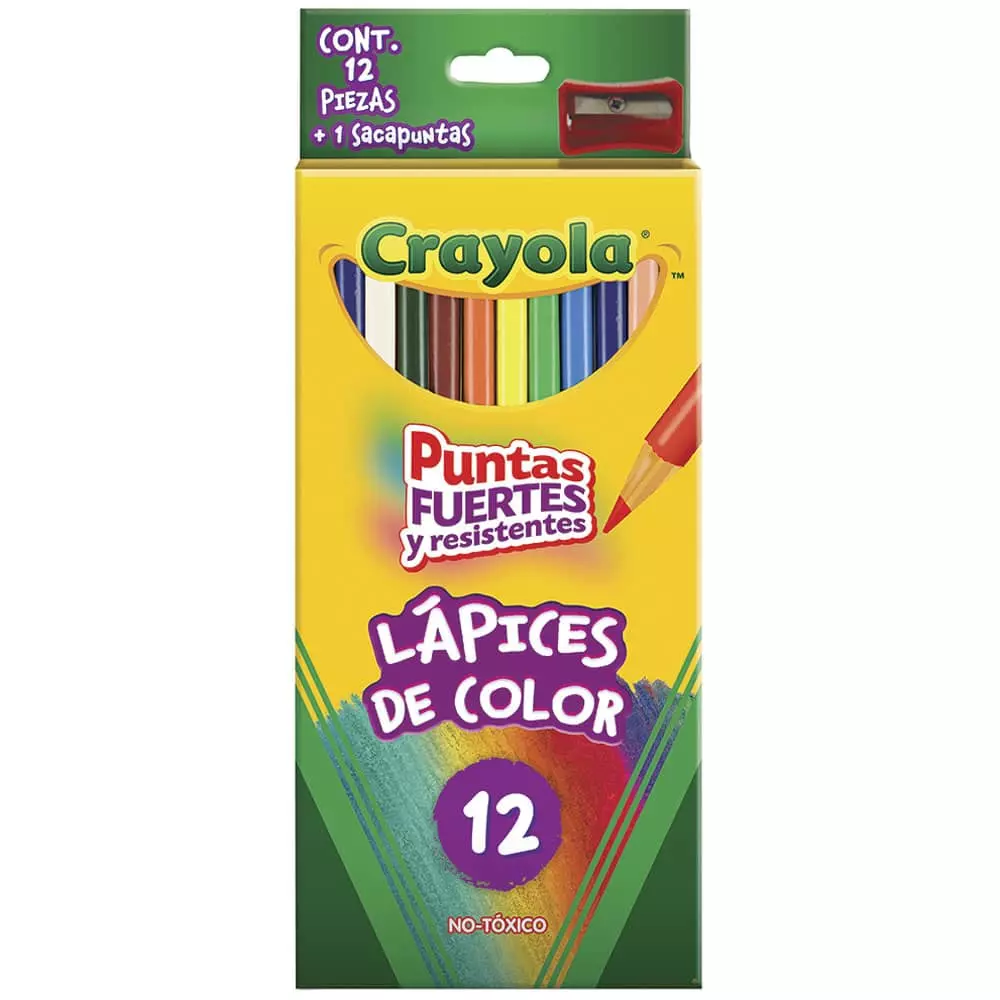 Lápices de Colores Caja con 12 Piezas Largos Redondos Crayola®