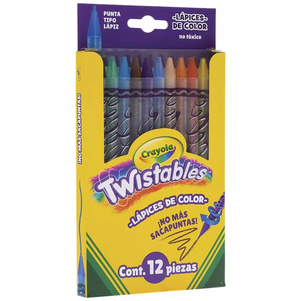 Lápices de Colores Caja con 12 Piezas Largos Redondos Twisteables Crayola®