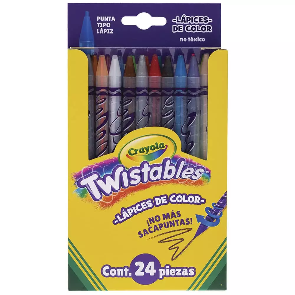 Lápices de Colores Caja con 24 Piezas Largos Redondos Twisteables Crayola®