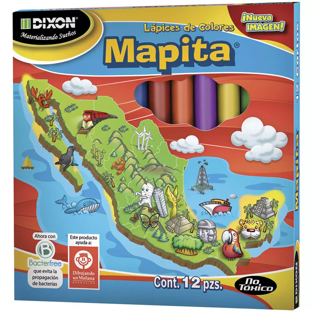 Lápices de Colores Caja con 12 Piezas Cortos Redondos Mapita®