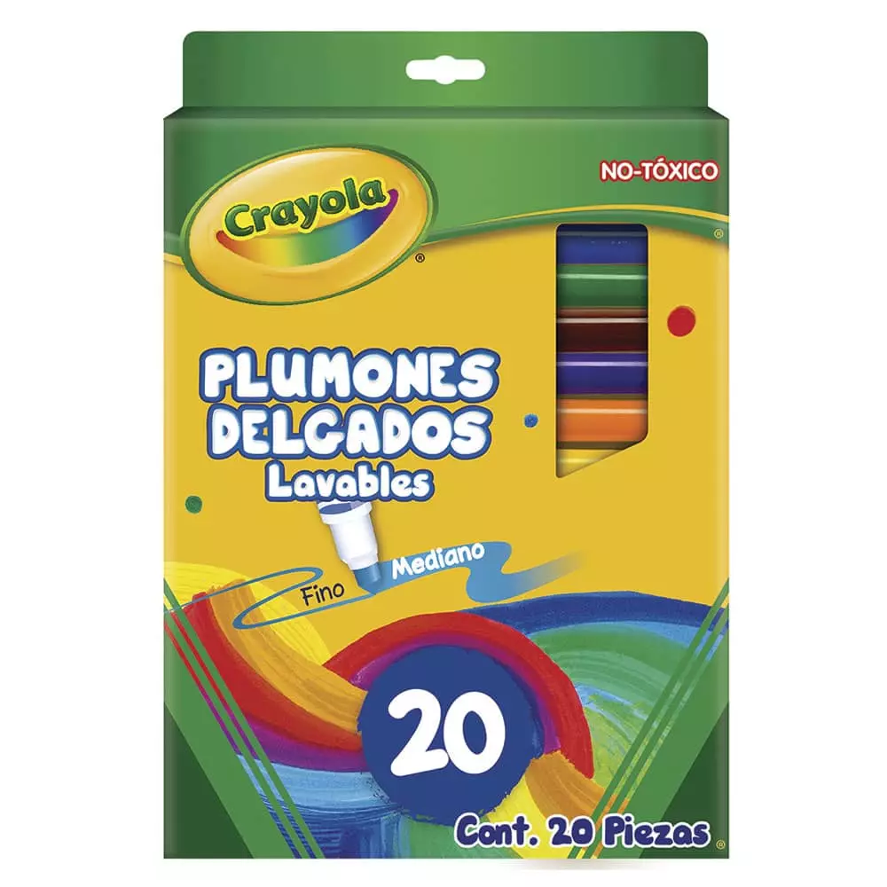 Marcador Para Colorear Delgado Lavable Estuche con 20 Piezas Crayola®