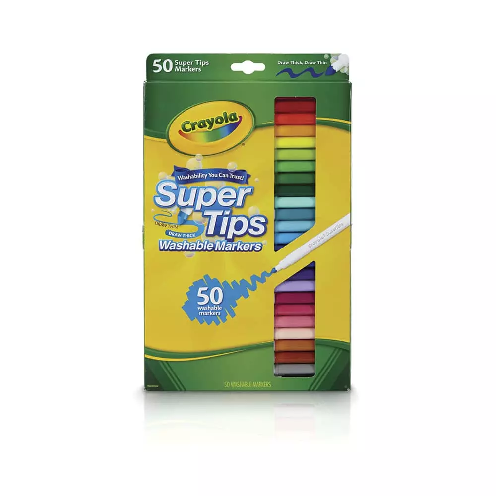 Marcador para Colorear Delgado Lavable Estuche C/50 Pzas. Supertips Crayola®