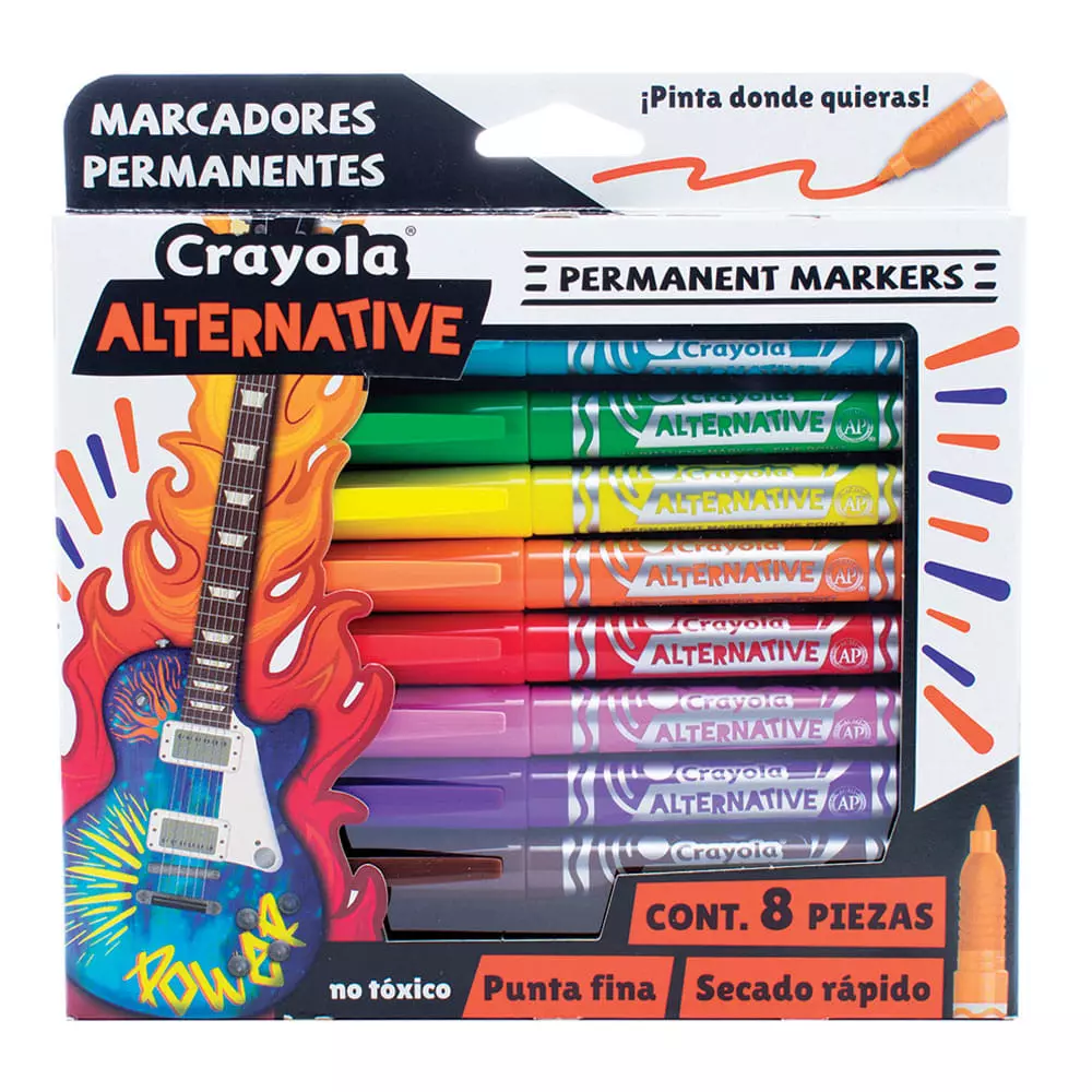 Marcador Permanente Delgado Colores Surtidos Blíster con 8 Piezas Crayola® Alternative