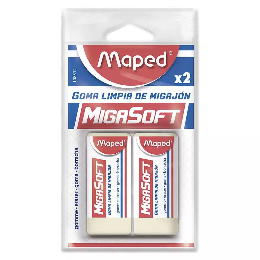 Goma de Borrar Migasoft Blíster con 2 Piezas Maped®