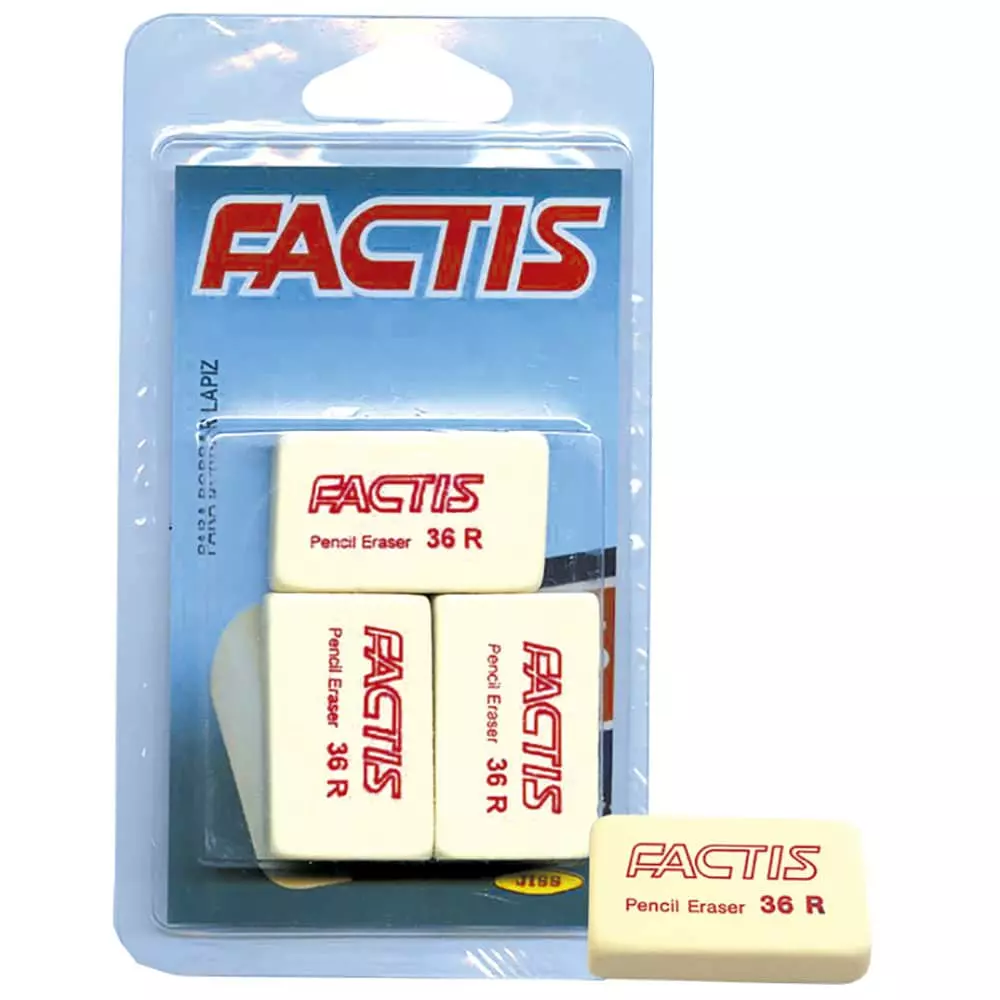 Goma de Borrar 36 R Blíster con 3 Piezas Factis®