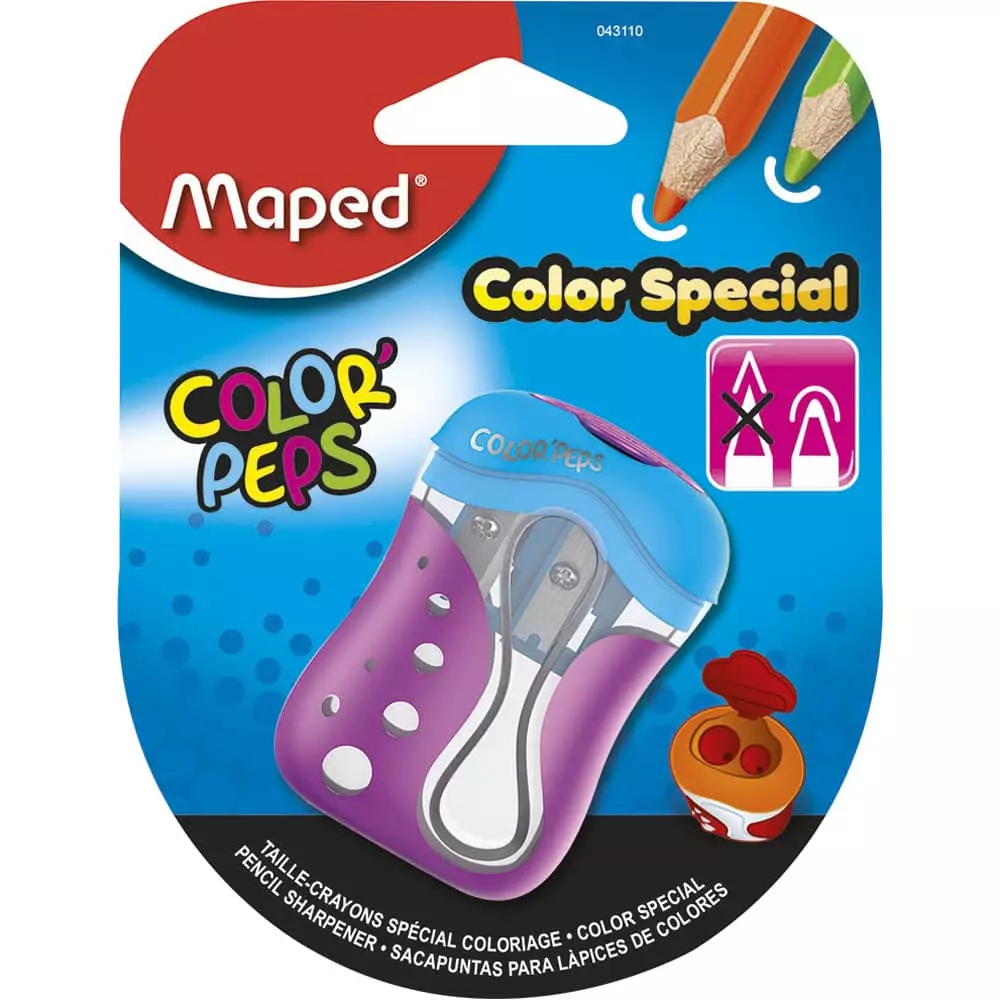 Sacapuntas de Plástico con Depósito Color Peps Blíster Maped®