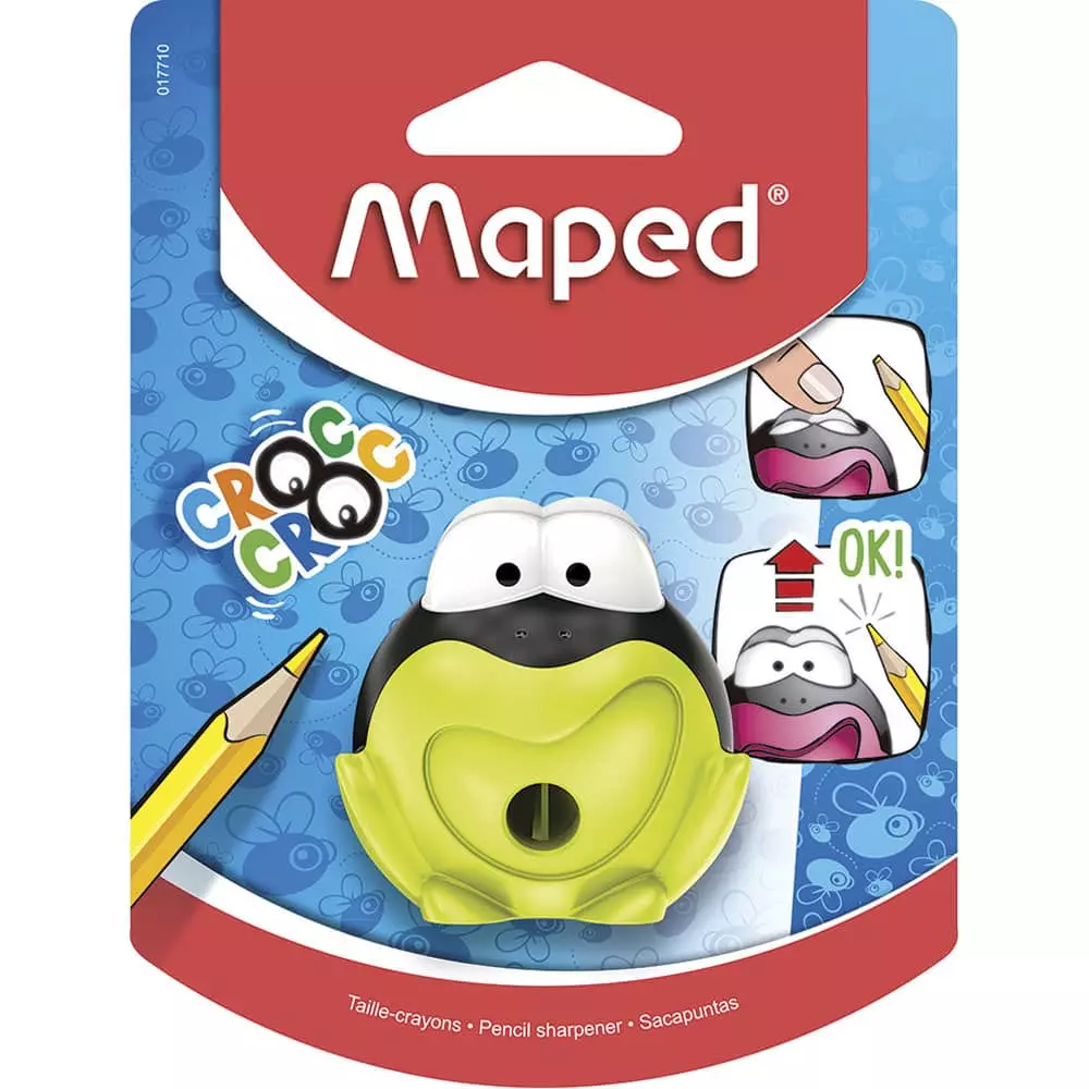 Sacapuntas de Plástico con Depósito Croc Croc Rana Blíster Maped®