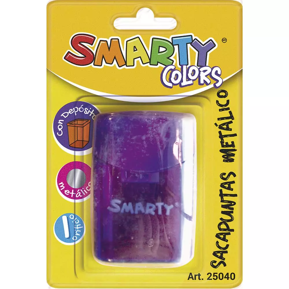Sacapuntas de Metal con Depósito Cuadrado Blíster Smarty®