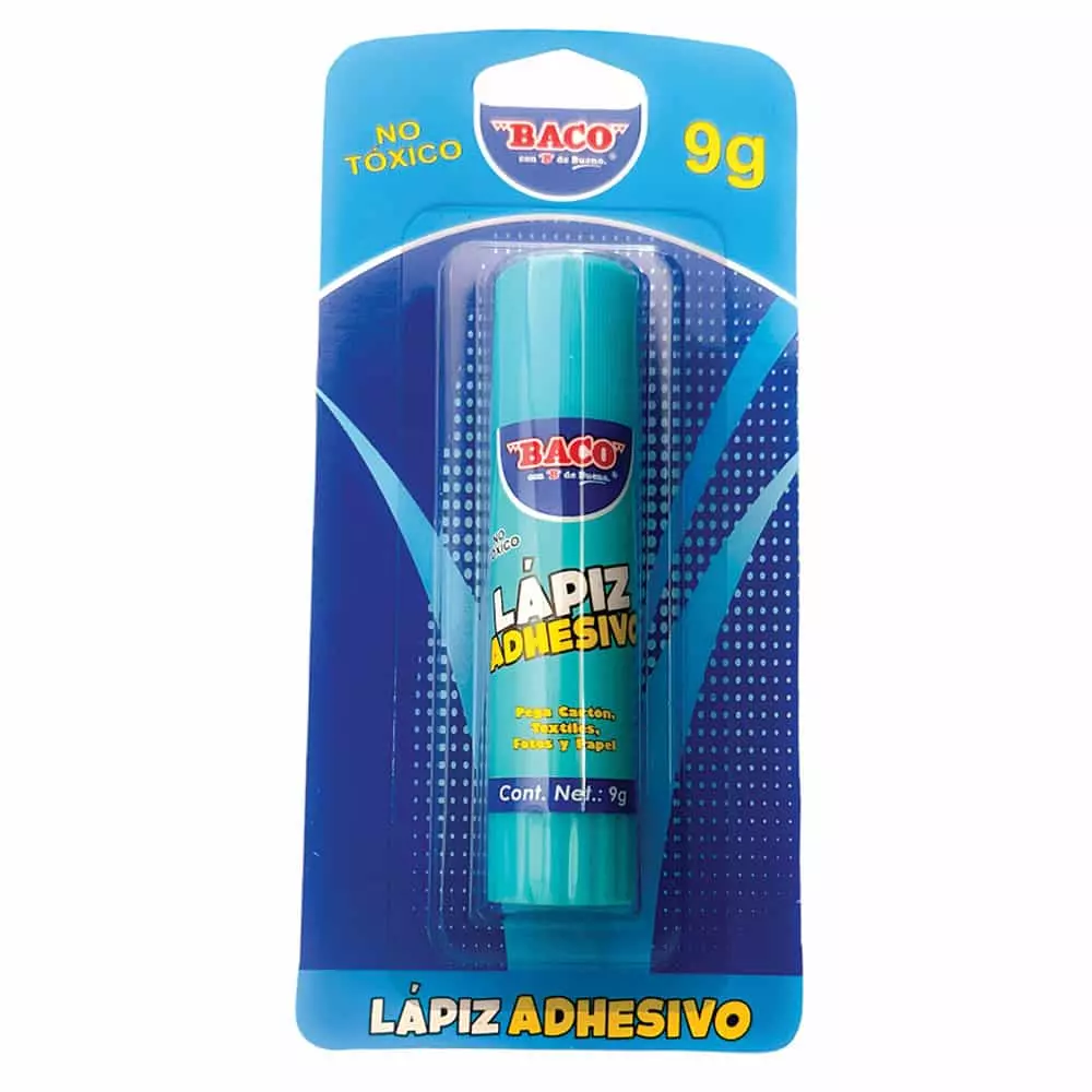Pegamento Lápiz Adhesivo Tubo con 9 gr Blíster Baco®