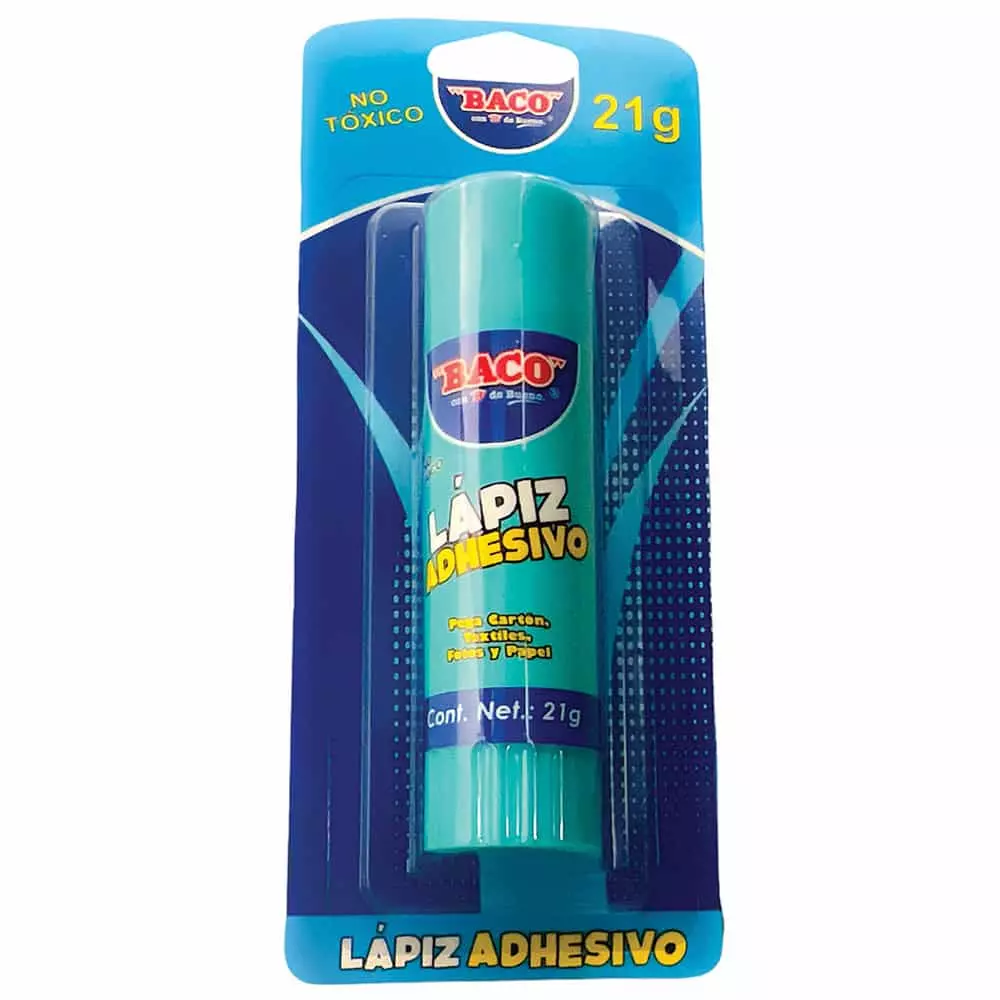 Pegamento Lápiz Adhesivo Tubo con 21 gr Blíster Baco®